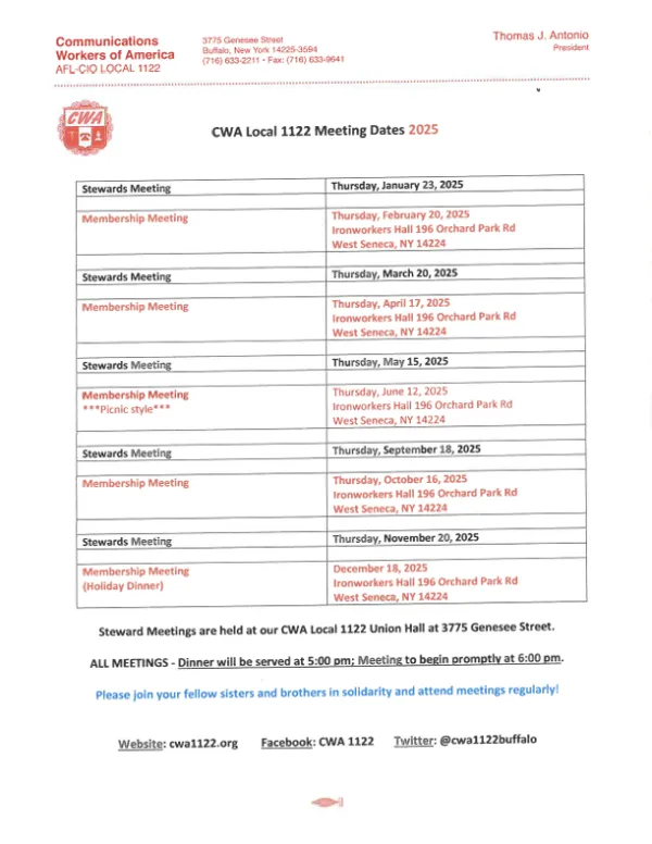 2025 meeting dates